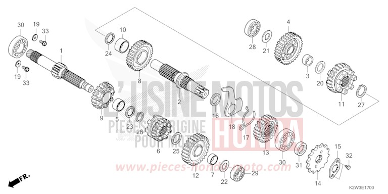 TRANSMISSION for Dax ST125 PEARL NEBULA RED (R376) from 2023